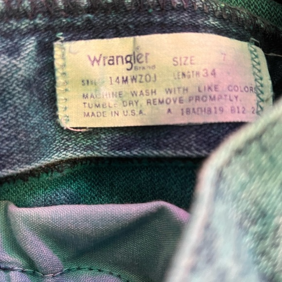 Vintage Wrangler Teal Acid Wash Jeans size 7 L 34 - Picture 7 of 8